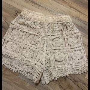 Rebellion Crochet Lined Shorts M, Medium Ivory